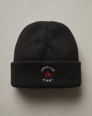 Embroidered Beanie – Black
