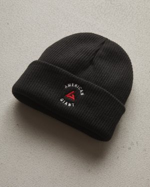 Embroidered Beanie – Black
