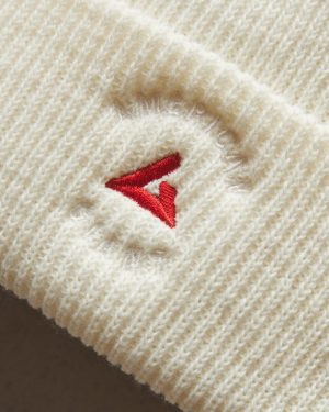 Embroidered Beanie – Natural