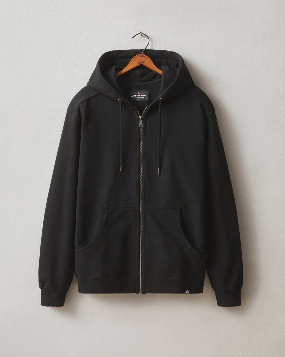 Men's Relaxed Classic Full Zip - Black