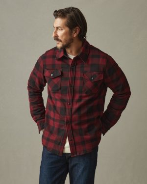 Unisex Redwood Fleece Overshirt – Oxblood Plaid