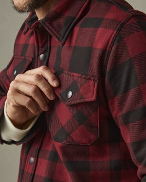 Unisex Redwood Fleece Overshirt – Oxblood Plaid