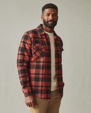 Unisex Redwood Fleece Overshirt – Habanero Plaid