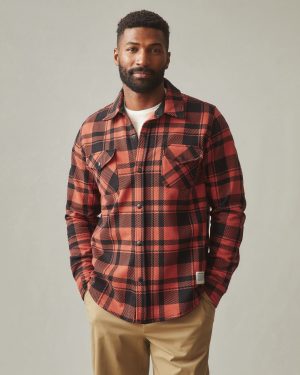 Unisex Redwood Fleece Overshirt – Habanero Plaid