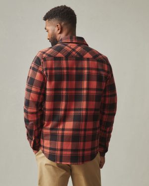 Unisex Redwood Fleece Overshirt – Habanero Plaid