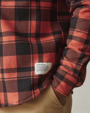 Unisex Redwood Fleece Overshirt – Habanero Plaid