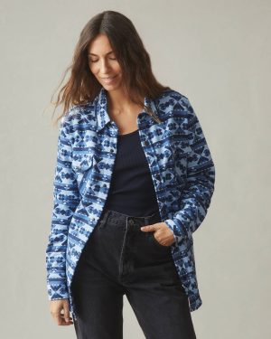 Unisex Redwood Fleece Overshirt – Geo Print