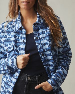 Unisex Redwood Fleece Overshirt – Geo Print