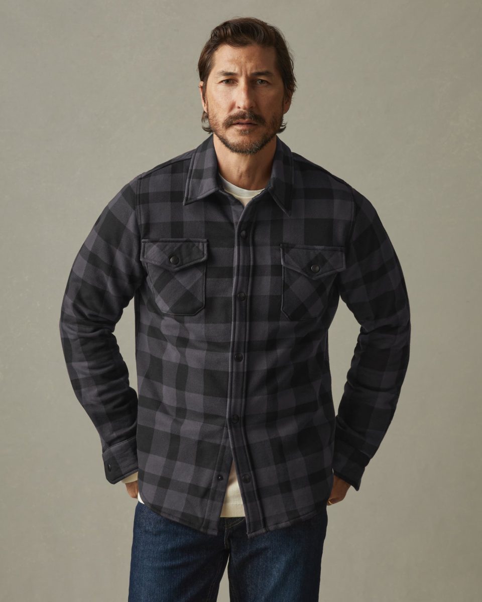Unisex Redwood Fleece Overshirt - Stealth Plaid