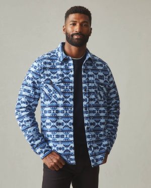 Unisex Redwood Fleece Overshirt – Geo Print