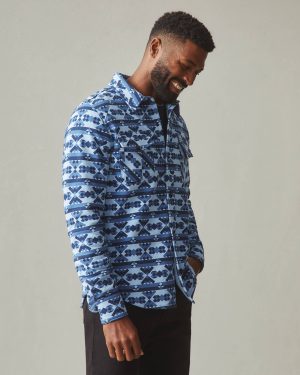 Unisex Redwood Fleece Overshirt – Geo Print