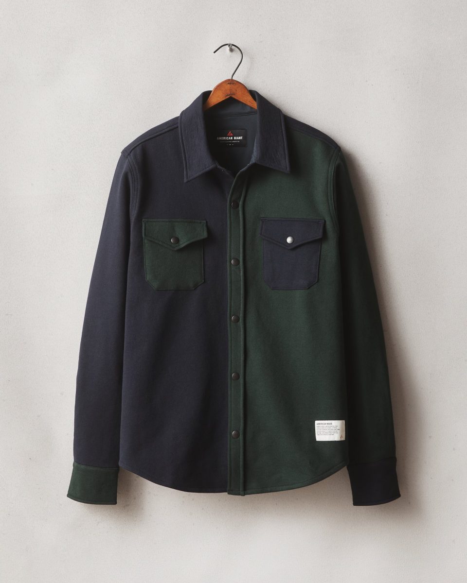 Unisex Redwood Fleece Overshirt - Green Navy