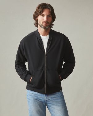 Men’s Fleece Bomber Jacket – Black