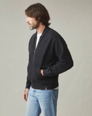 Men’s Fleece Bomber Jacket – Black