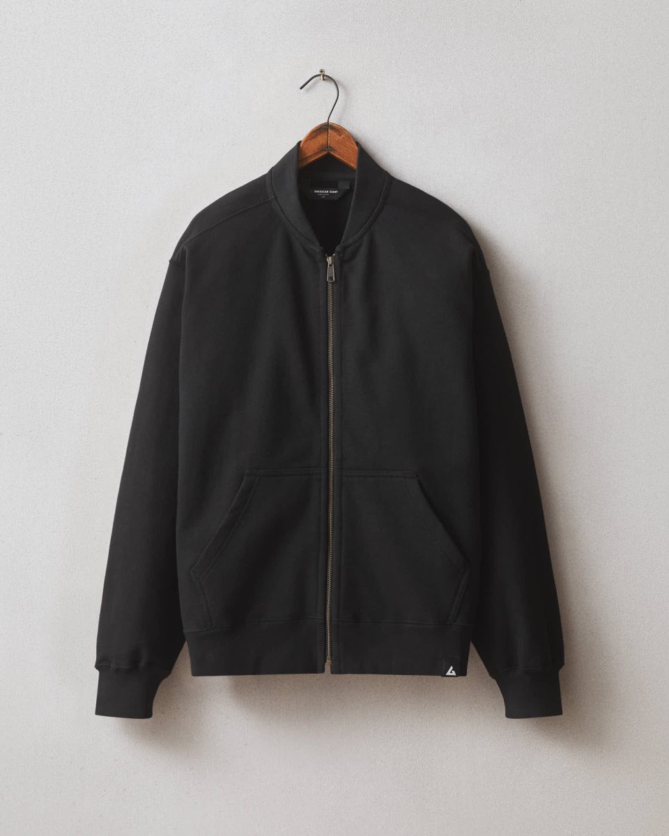 Men's Fleece Bomber Jacket - Black