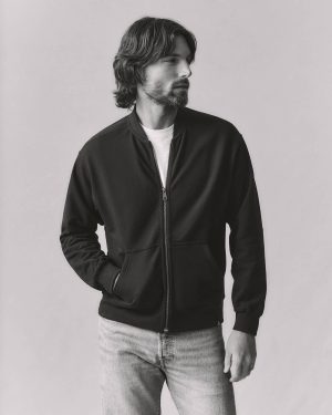 Men’s Fleece Bomber Jacket – Black