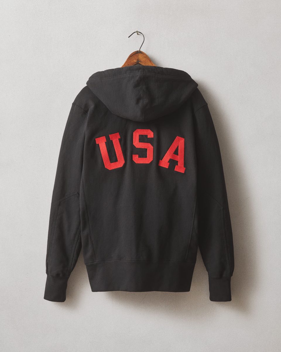 Men's Classic Full Zip USA Embroidery - Black