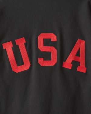 Men’s Classic Full Zip USA Embroidery – Black