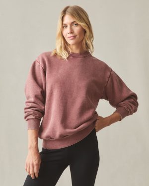 Unisex American Vintage Crew Sweatshirt – Mineral Wash Russet Brown