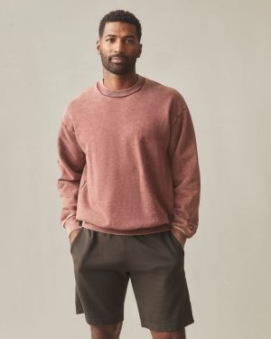 Unisex American Vintage Crew Sweatshirt – Mineral Wash Russet Brown