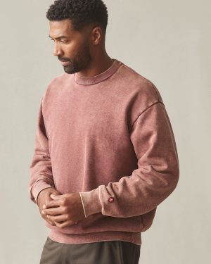 Unisex American Vintage Crew Sweatshirt – Mineral Wash Russet Brown