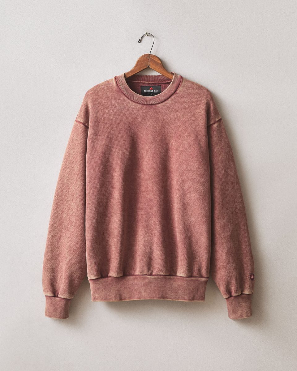 Unisex American Vintage Crew Sweatshirt - Mineral Wash Russet Brown