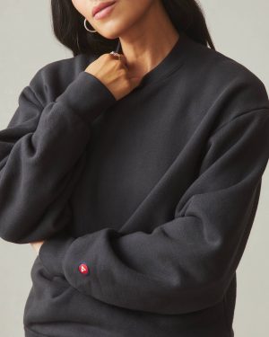 Unisex American Vintage Crew – Washed Black