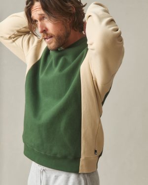 Men’s Colorblock Midweight Pullover – Safari Green Moss