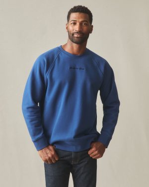 Men’s Midweight Crewneck – Navy Peony