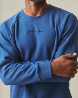 Men’s Midweight Crewneck – Navy Peony