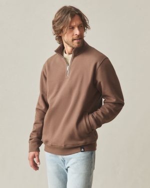 Men’s Midweight Half Zip – Chestnut