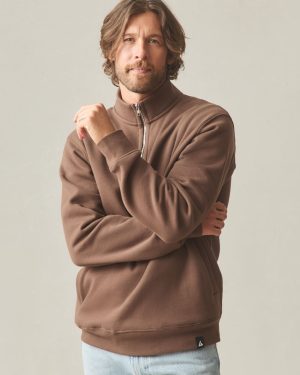 Men’s Midweight Half Zip – Chestnut