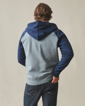 Men’s Raglan Colorblock Midweight Full Zip – Stormy Weather Pageant Blue