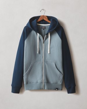 Men’s Raglan Colorblock Midweight Full Zip – Stormy Weather Pageant Blue