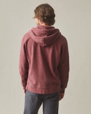 Men’s Vintage Wash Relaxed Classic Full Zip – Washed Russet Brown