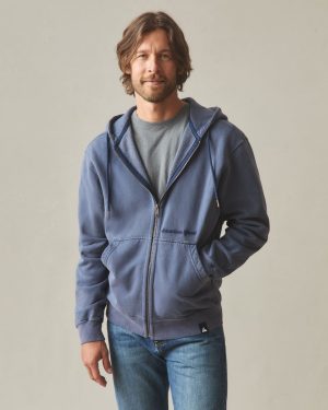 Men’s Vintage Wash Relaxed Classic Full Zip – Washed True Navy
