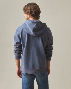 Men’s Vintage Wash Relaxed Classic Full Zip – Washed True Navy