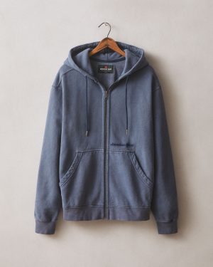 Men’s Vintage Wash Relaxed Classic Full Zip – Washed True Navy