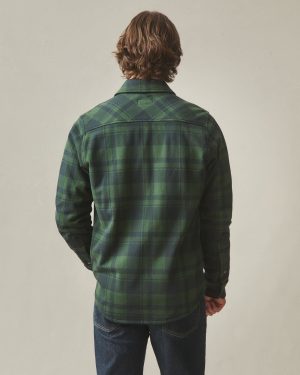Unisex Redwood Fleece Overshirt – Green Moss Plaid