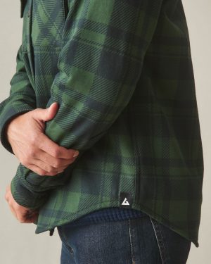 Unisex Redwood Fleece Overshirt – Green Moss Plaid