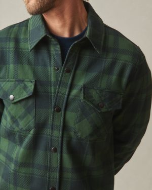 Unisex Redwood Fleece Overshirt – Green Moss Plaid