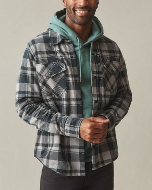 Unisex Redwood Fleece Overshirt – Silent Storm Plaid