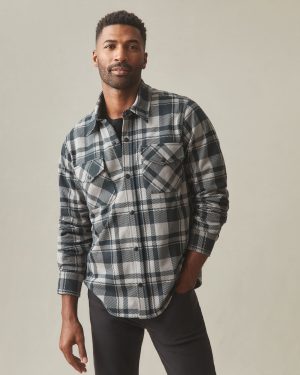 Unisex Redwood Fleece Overshirt – Silent Storm Plaid