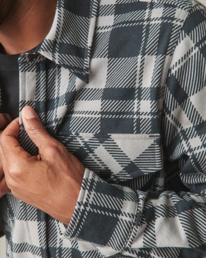 Unisex Redwood Fleece Overshirt – Silent Storm Plaid