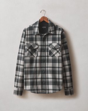 Unisex Redwood Fleece Overshirt – Silent Storm Plaid