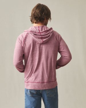 Men’s Lightweight Full Zip – Bonfire Red Heather