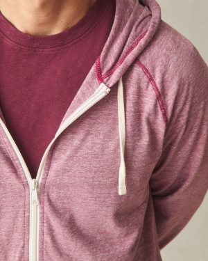 Men’s Lightweight Full Zip – Bonfire Red Heather