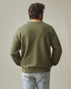 Unisex Relaxed French Terry USA Crew – Olive