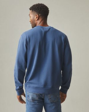 Men’s Vintage Washed Relaxed French Terry Crew – Eclipse Blue