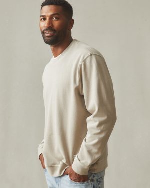 Men’s Vintage Wash Relaxed French Terry Crew – Sand